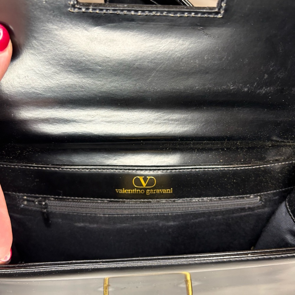 VALENTINO Black Top Handle Leather Bag EUC & STUNNING - Picture 13 of 14